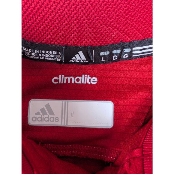 Adidas Men's Nebraska Cornhuskers Scarlet Red Coaches Polo Shirt Size Large Cool - Picture 3 of 6